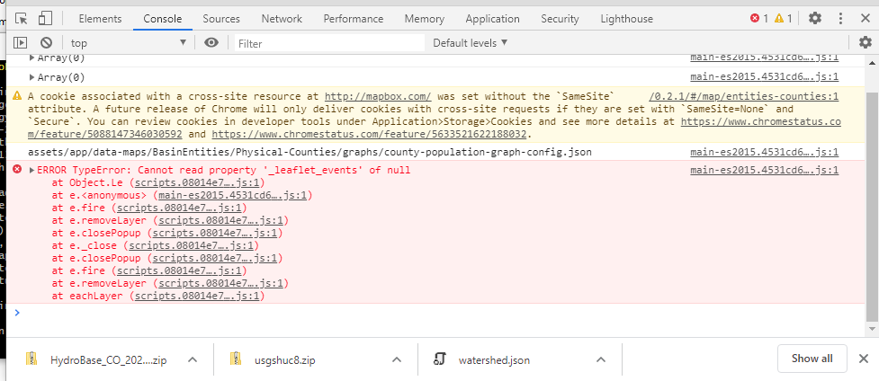 Error displaying a map layer · Issue #218 · OpenWaterFoundation/owf-app ...