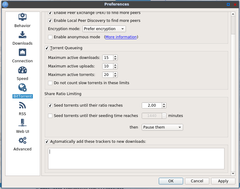 [Feature request] Ability to add uTorrent compatible list of trackers