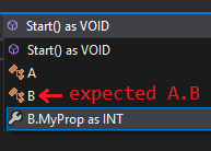 VS 2019 Intellisense does not show member list for some situations ...