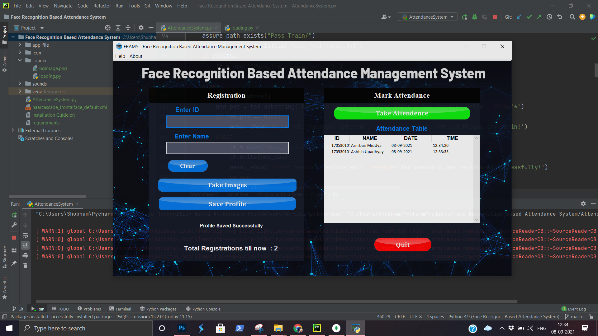 GitHub - Apple-Dog/FRAMS: Facial Recognition Based Attendance System ...