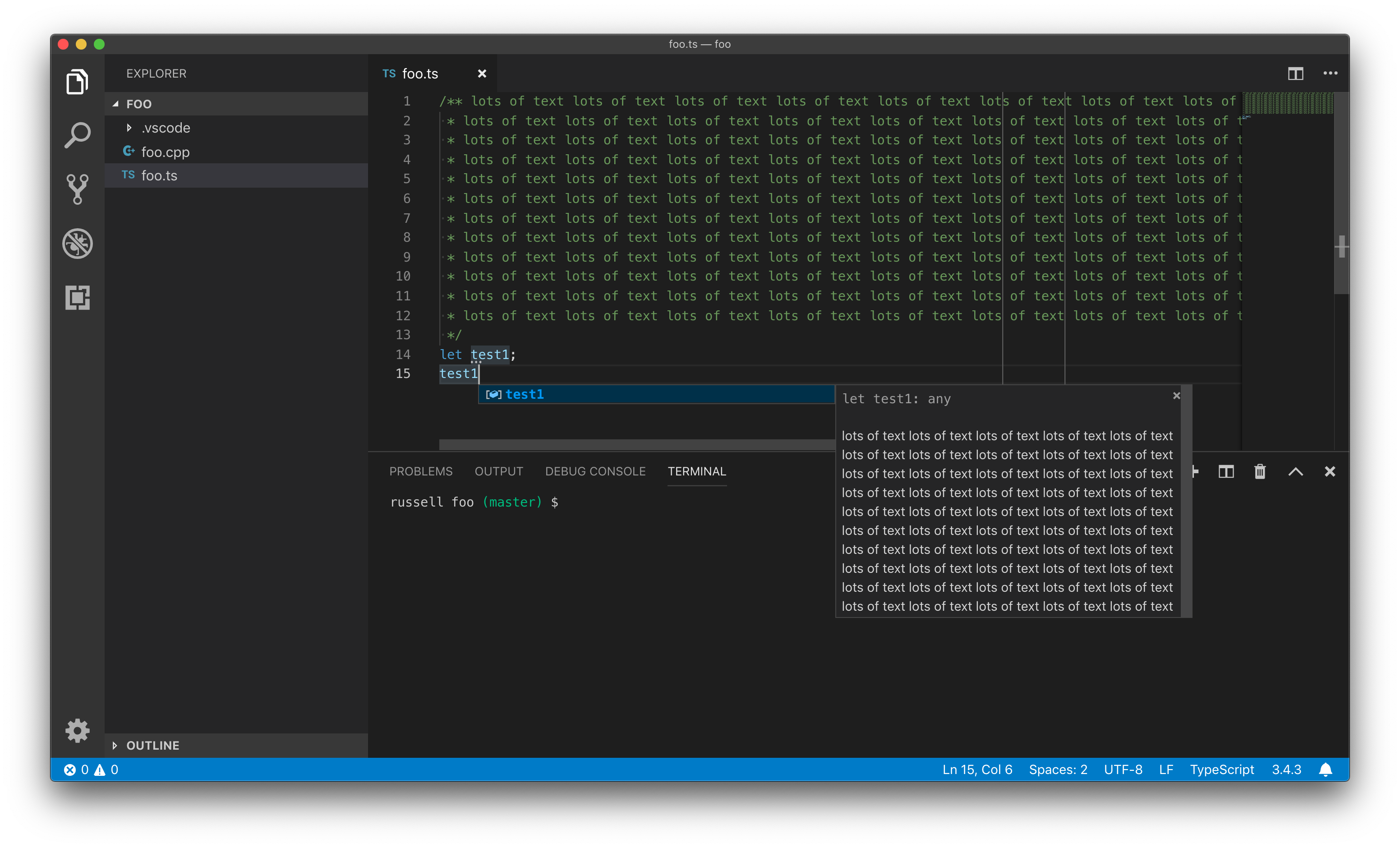No vertical scrollbar appears the 1st time completion resolve occurs ...