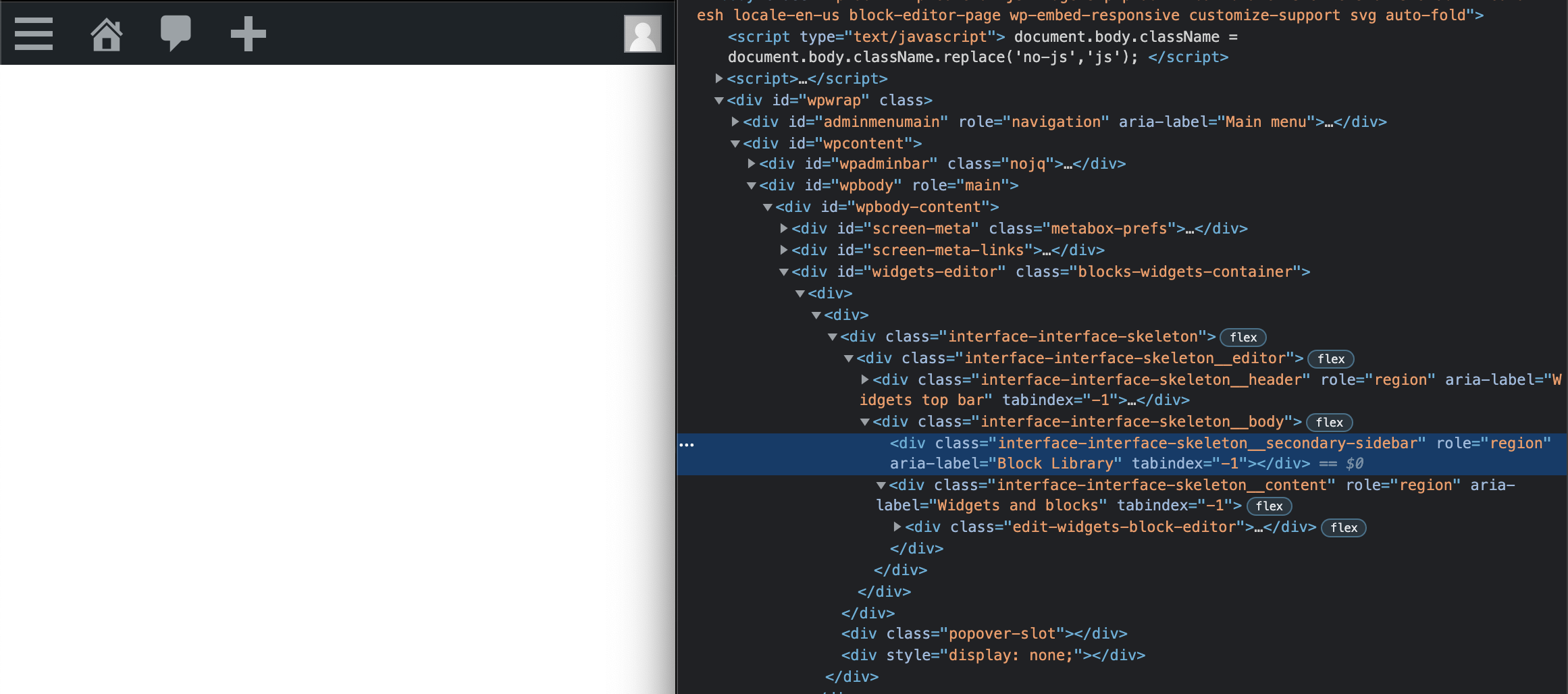 Widgets Editor: secondary sidebar should close on narrow widths · Issue ...
