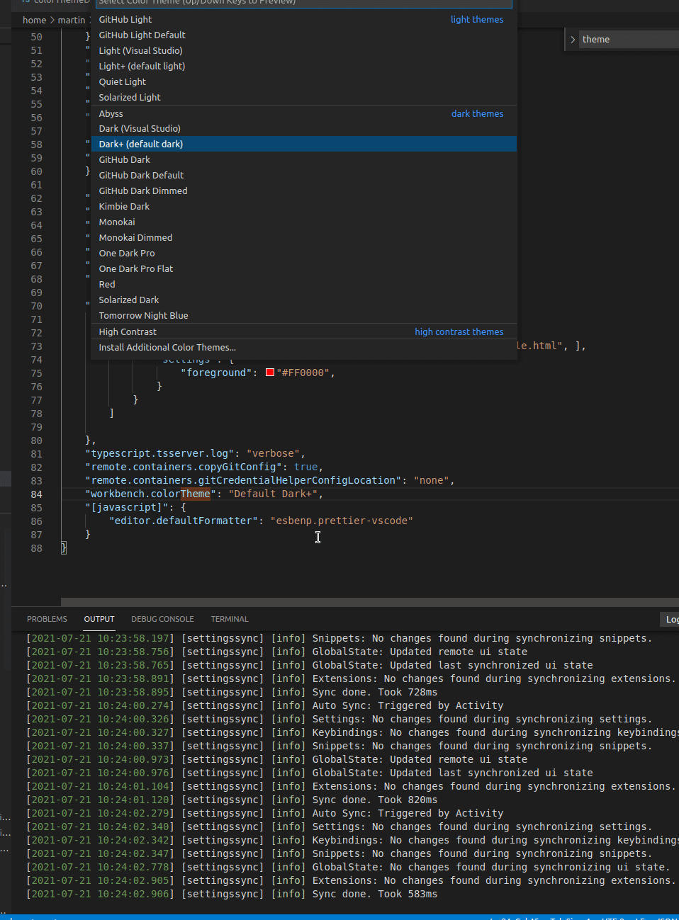 [themes] Settings sync update when previewing themes · Issue #129051 ...