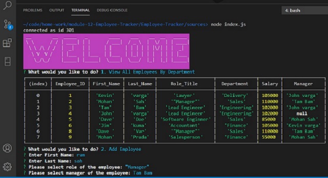 GitHub - ram-sah/Employee-Tracker: This Application manages a company's ...