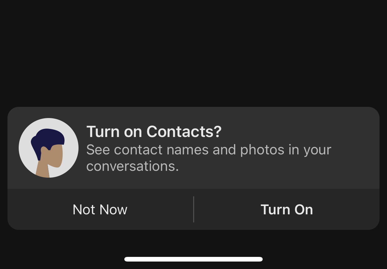 Signal does not request contacts permission again after resetting iOS