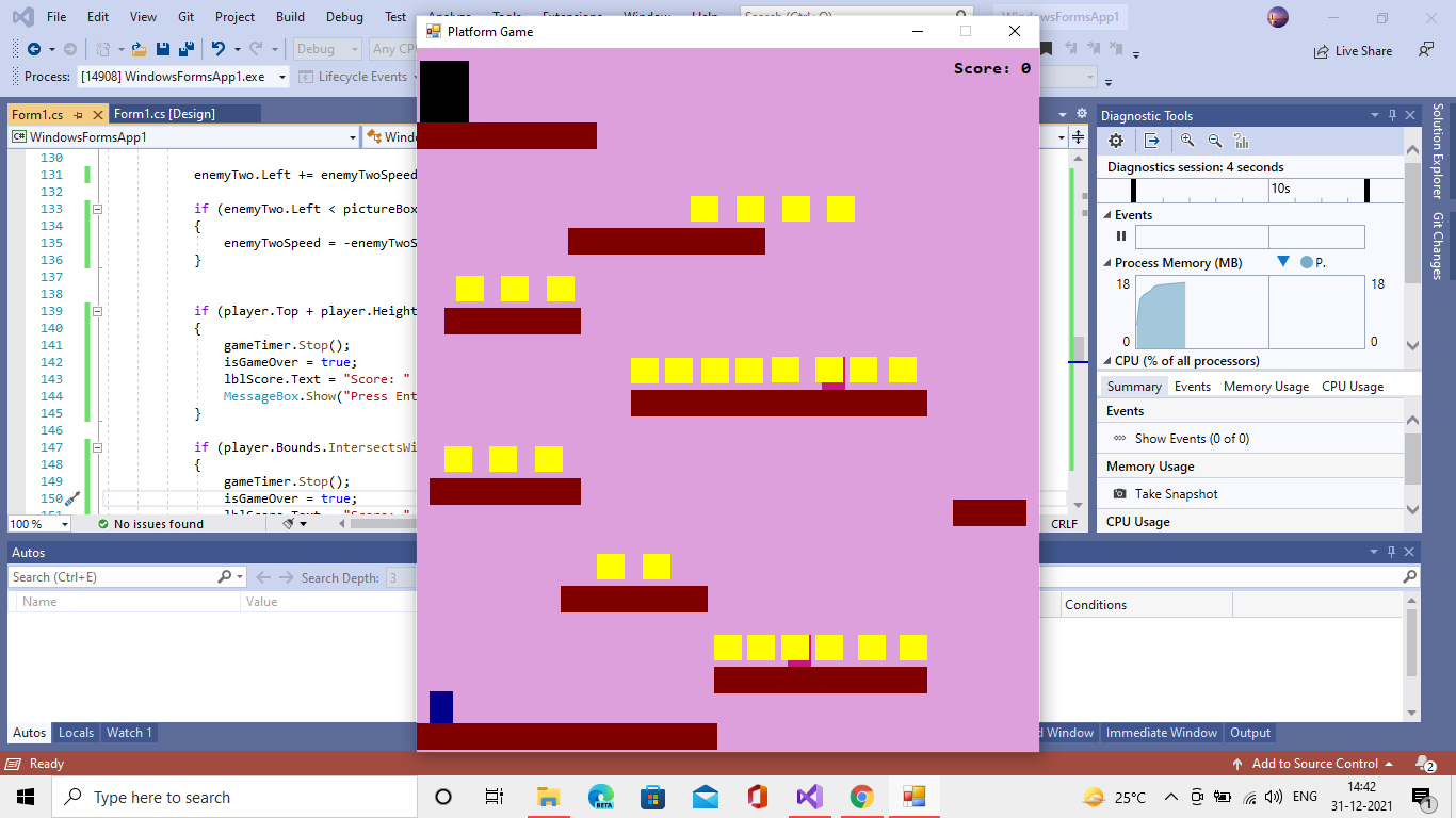 GitHub - archisoni/Platform-Game: A game developed using Windows Forms ...
