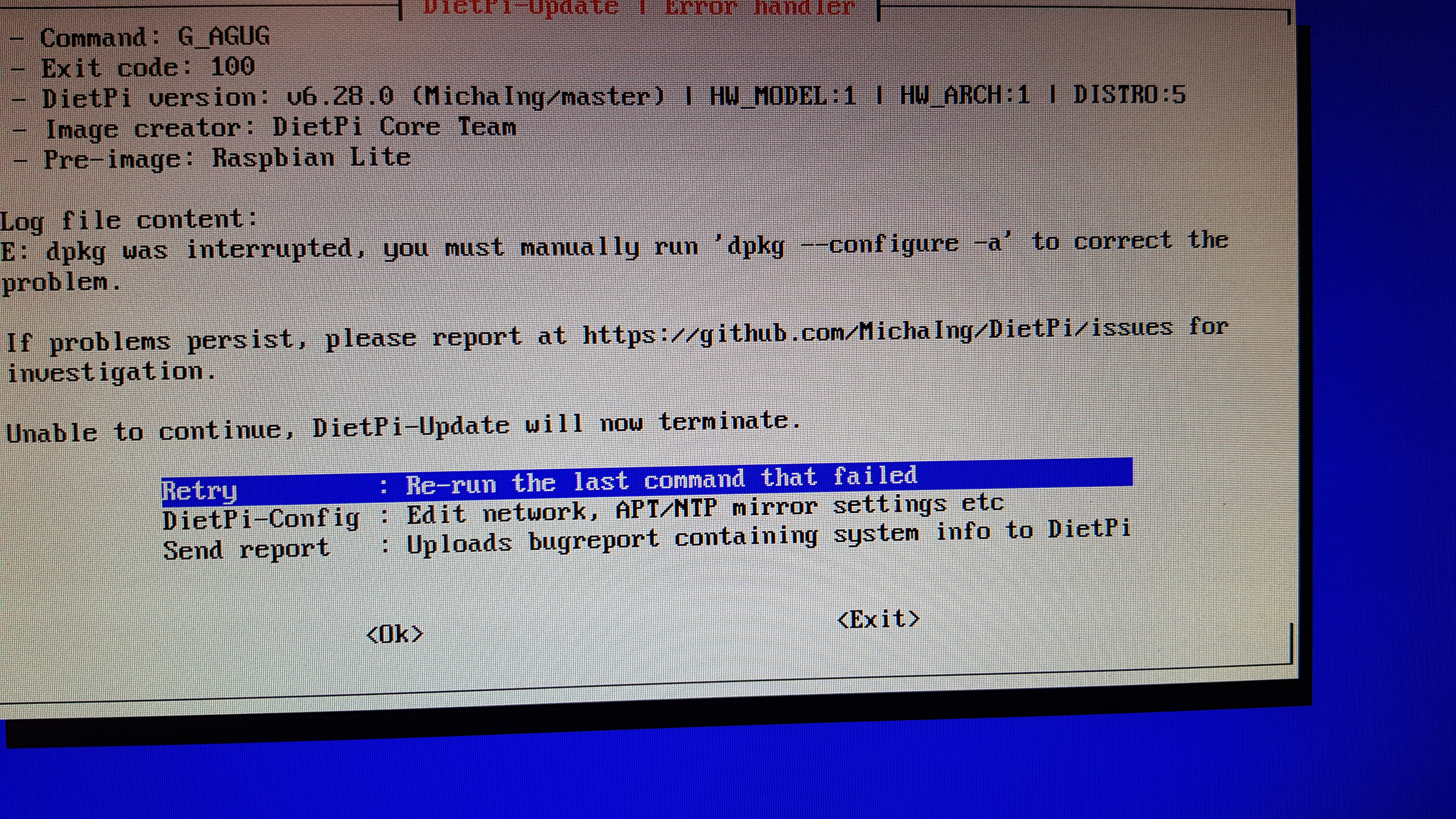 Update from v6.28.0 to 6.33.3 fails on RaspberryPi B · Issue #3847 ...
