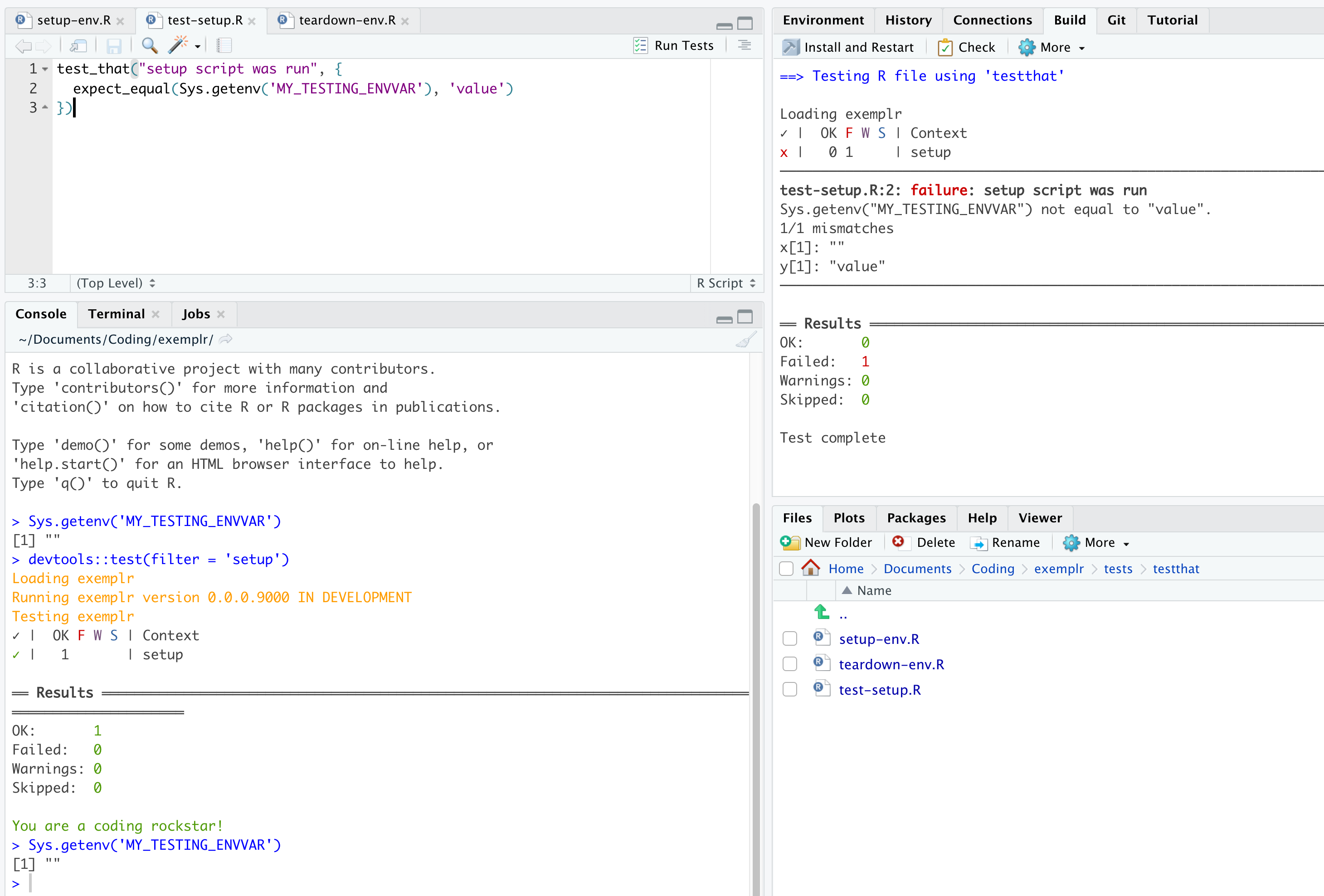 "Run Tests" button runs tests without running setup or teardown scripts ...