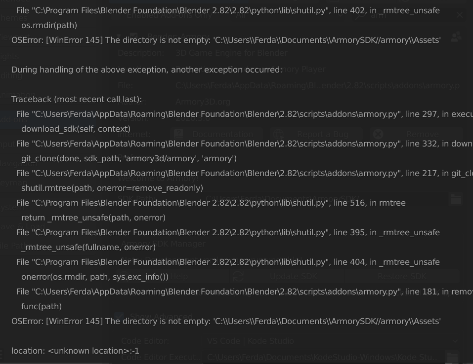 SDK error and Code editor · Issue 1684 · armory3d/armory · GitHub