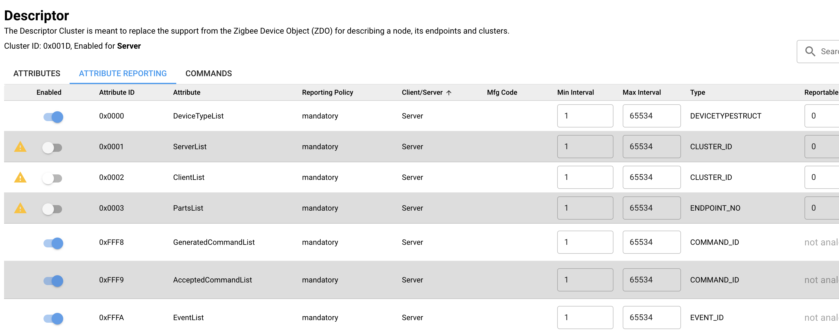 Changing device type breaks attribute reportability · Issue #996 ...