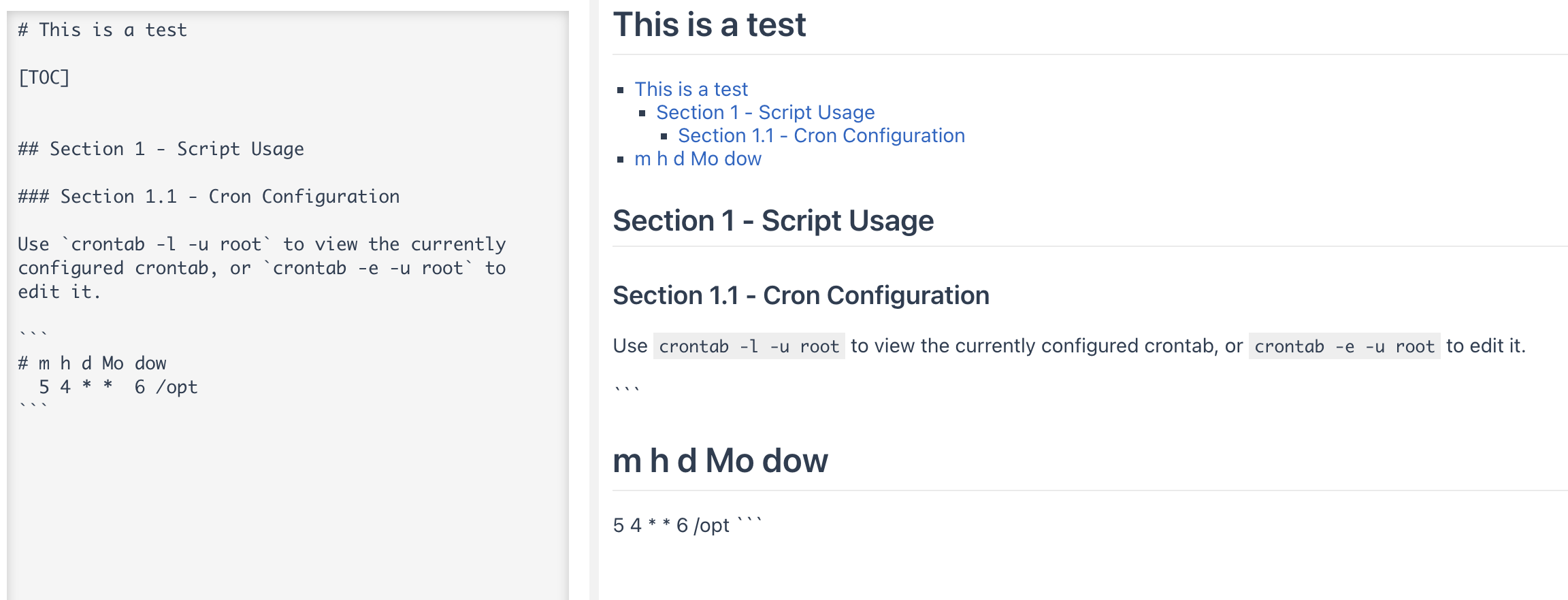 Code lines that start with a # being treated as a heading by the TOC ...
