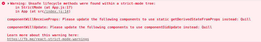 React 16.4 warnings Unsafe lifecycle methods · Issue #401 · zenoamaro ...