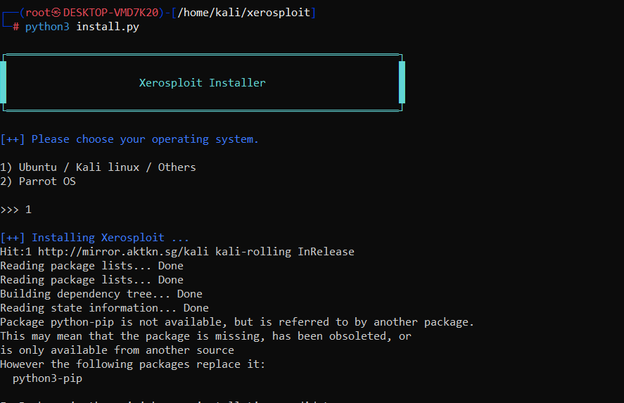Not able to run install.py · Issue 340 · LionSec/xerosploit · GitHub