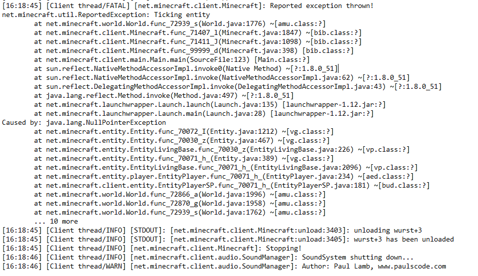 why wont my shaders work with wurst 1.12.2