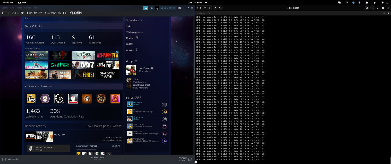 Steam spamming message of Xlib sequence lost on terminal · Issue 9087
