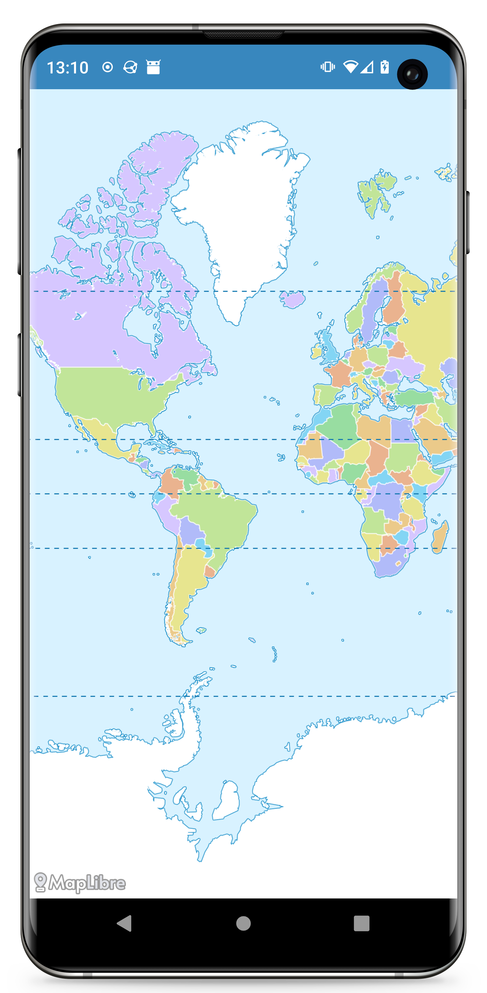 Android device with MapLibre