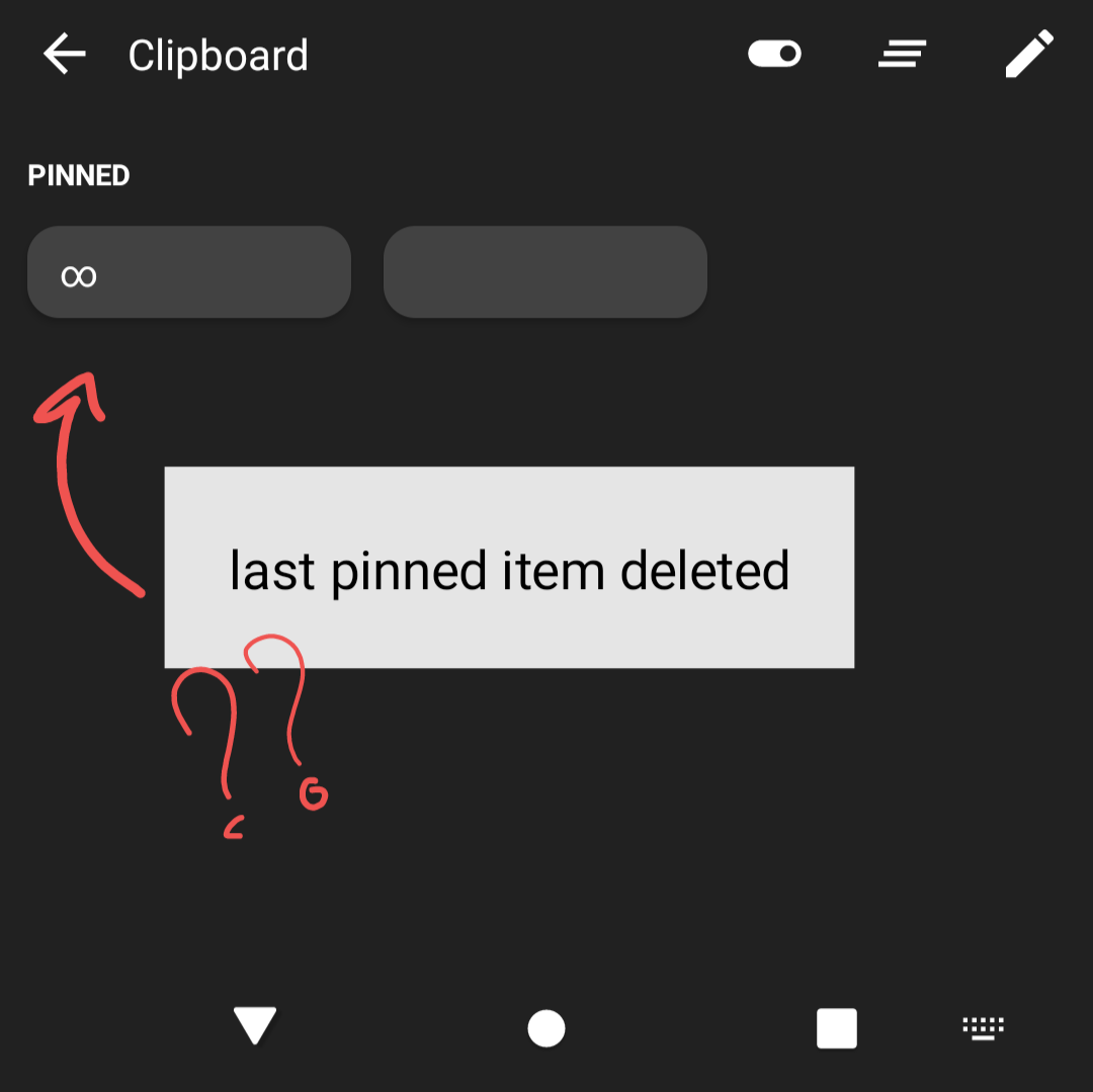 Clearing clipboard clears recently pinned item. · Issue 2089