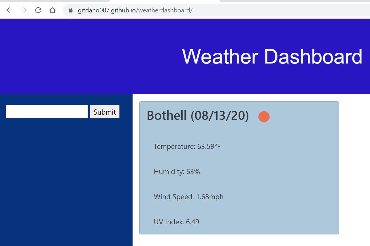GitHub - GitDano007/weatherdashboard · GitHub