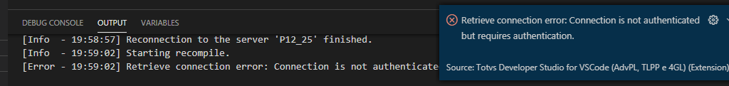 Ao tentar debugar uma User function apresenta Erro de conexão · Issue ...