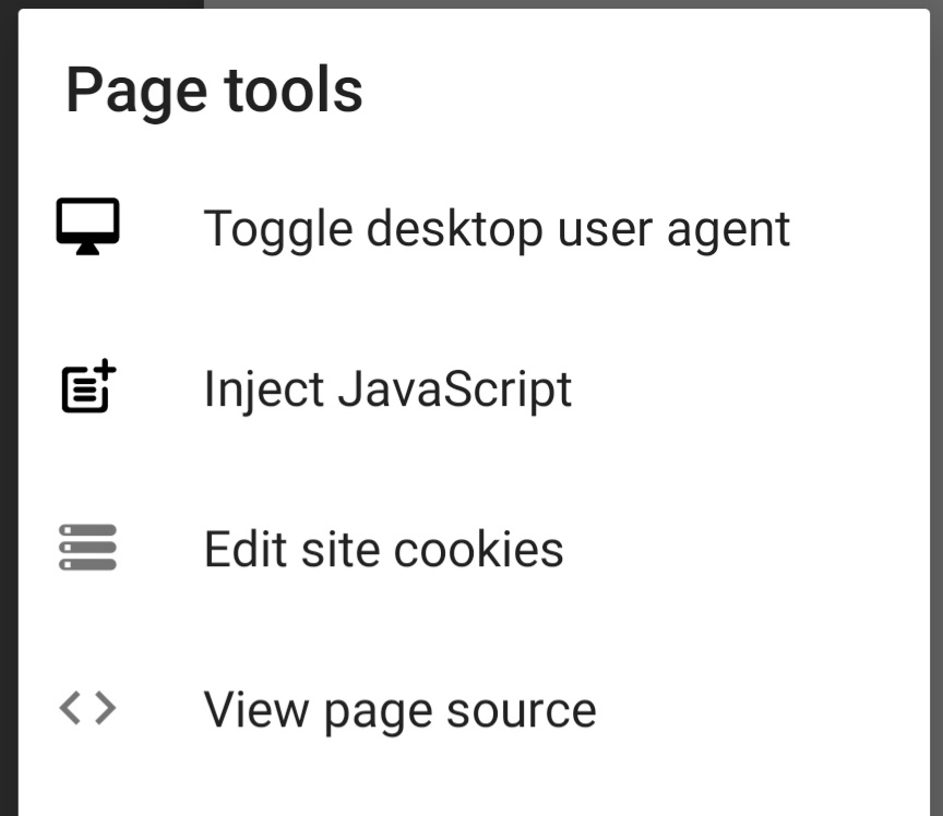 Feature Request Add new option in menu called bookmarklets where we