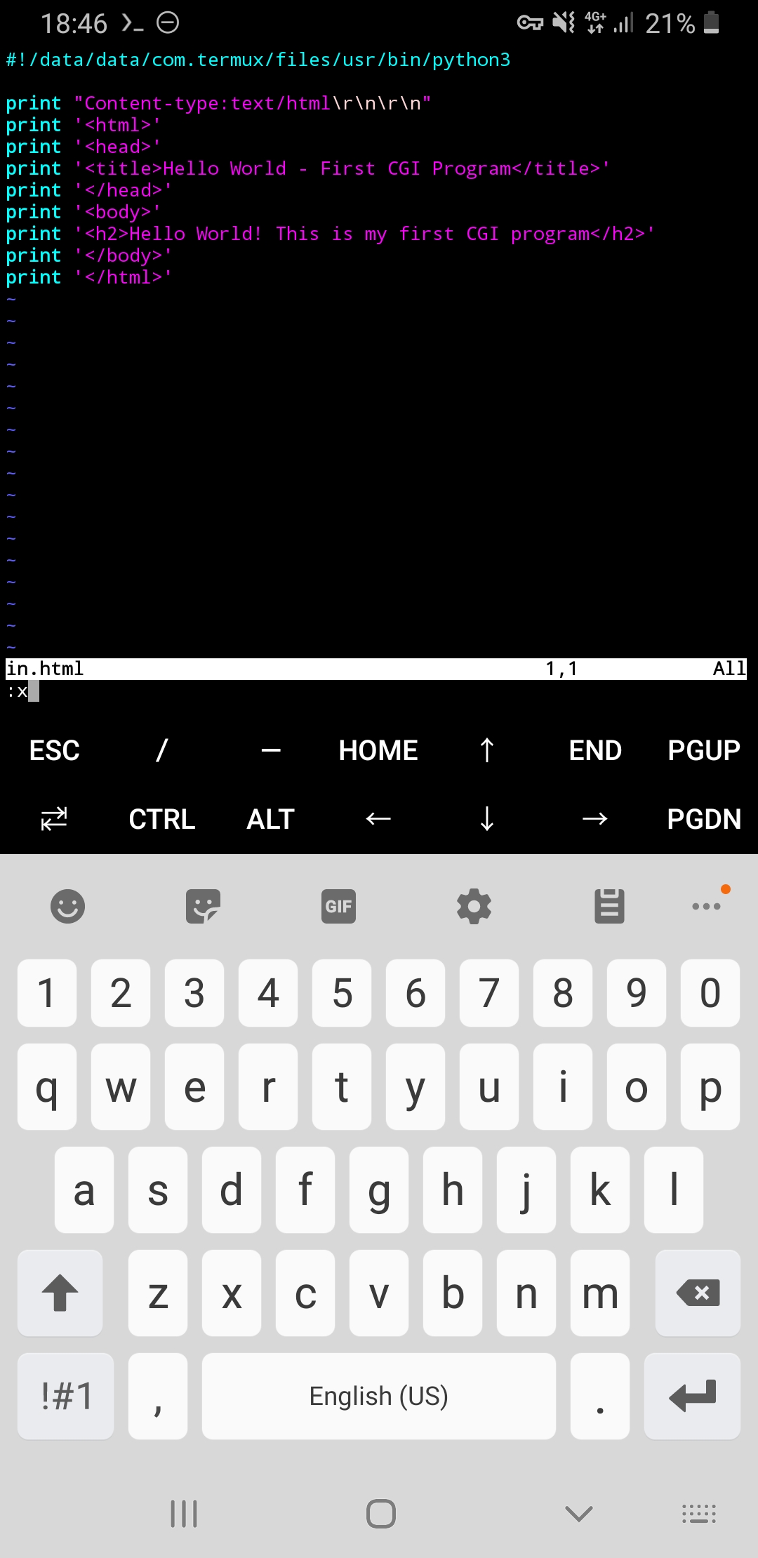 Using python's own cgi webserver in termux but get a blank page · Issue ...