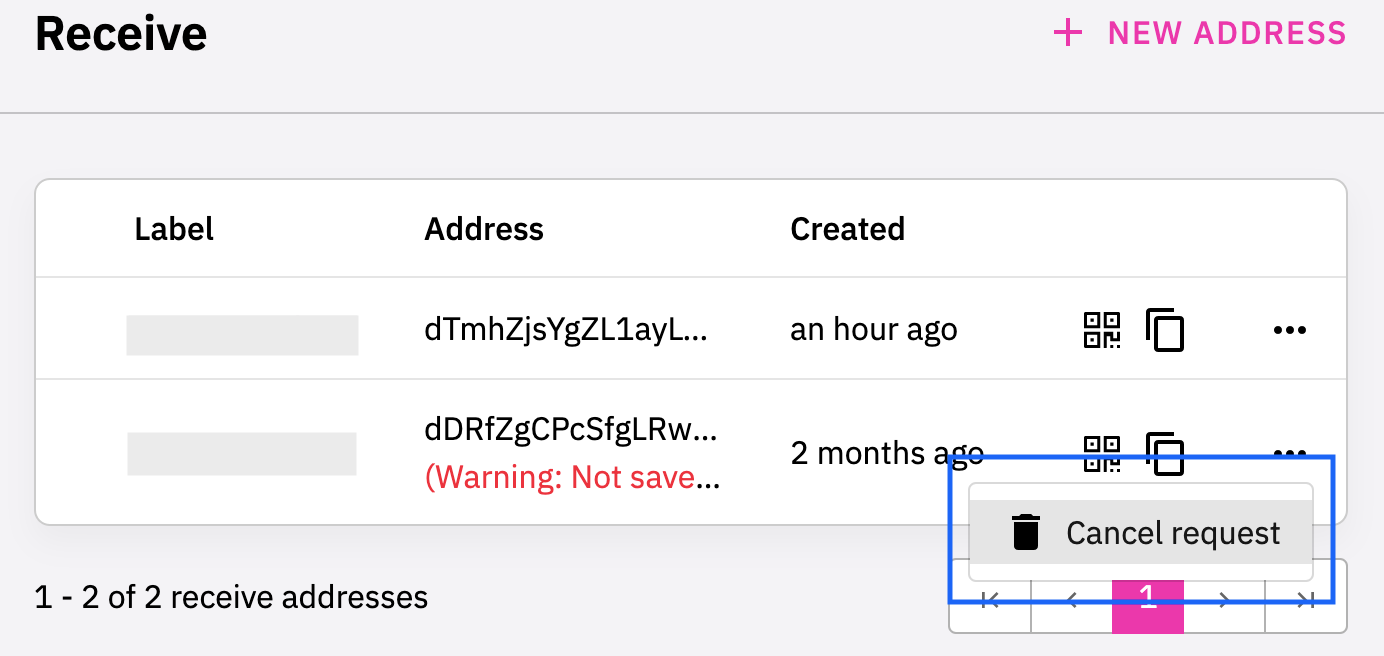Receive Cancel request