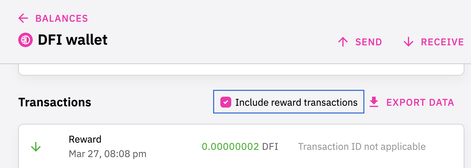 Include reward tx