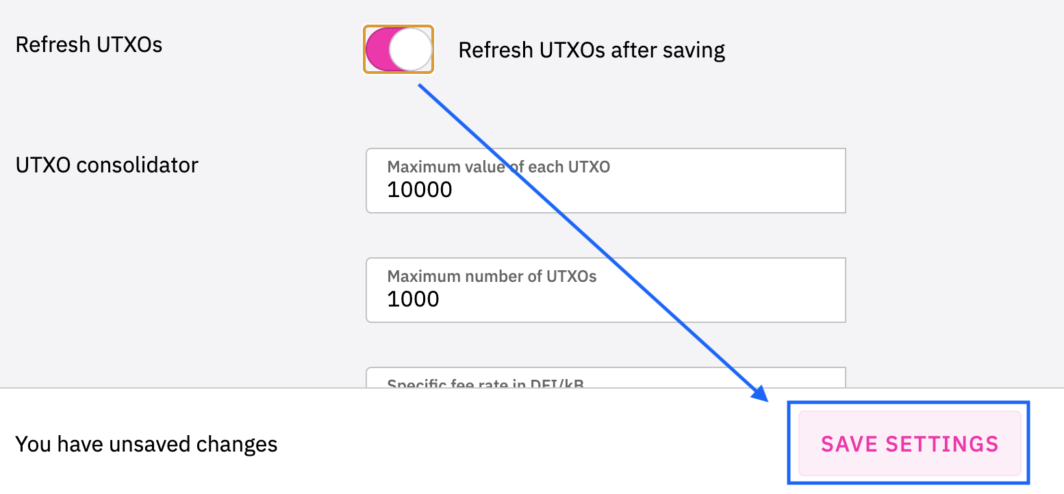 Refresh UTXOs