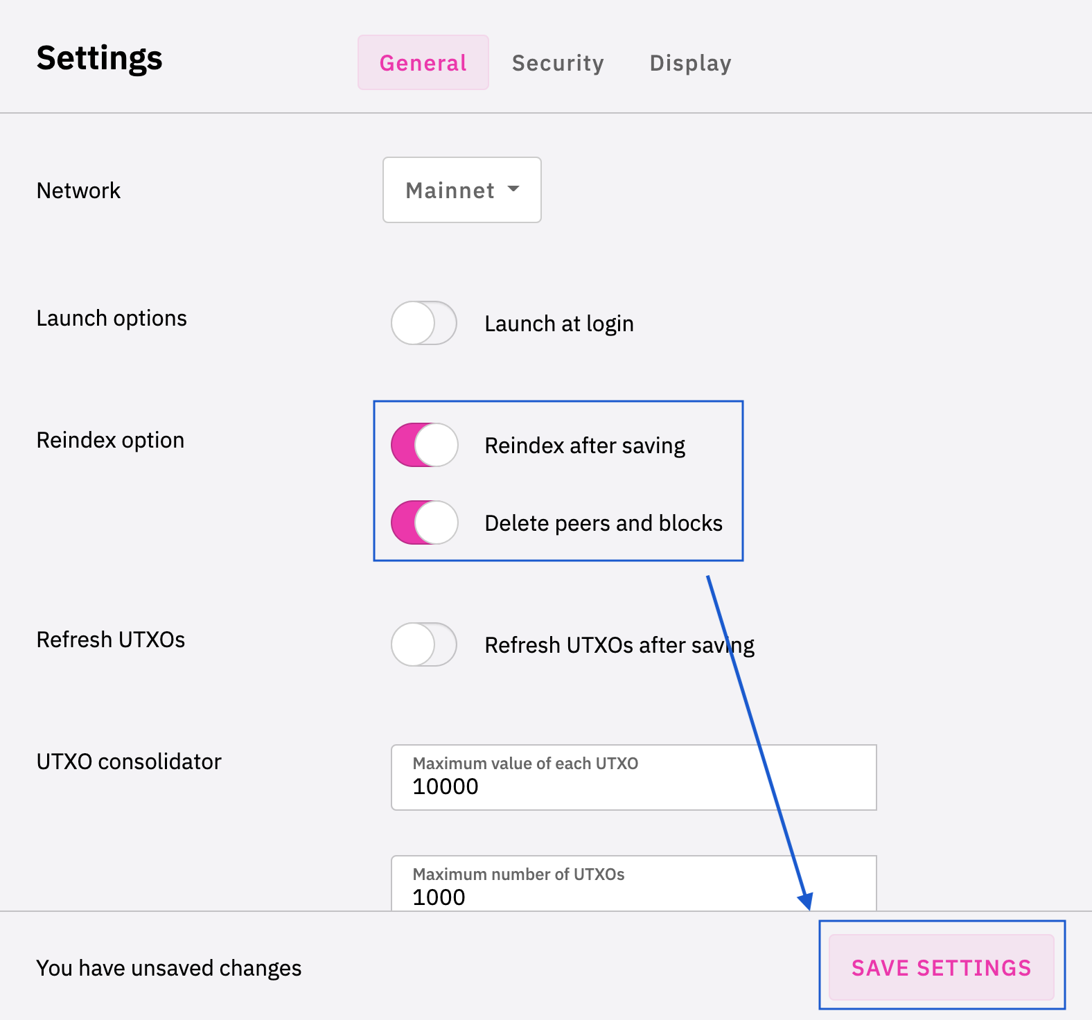 Reindex   saving + delete peers and blocks