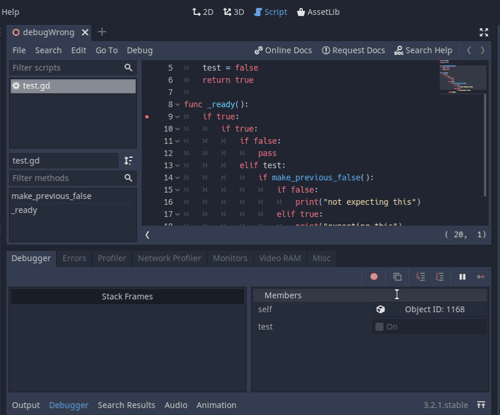 GDScript debugger steps through operations in the wrong order · Issue ...