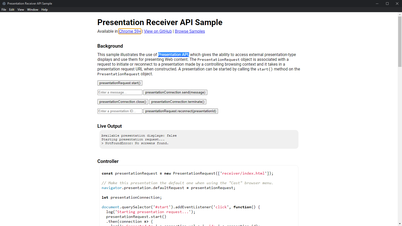 [Bug]: Presentation API doesn't find any presentation displays · Issue ...