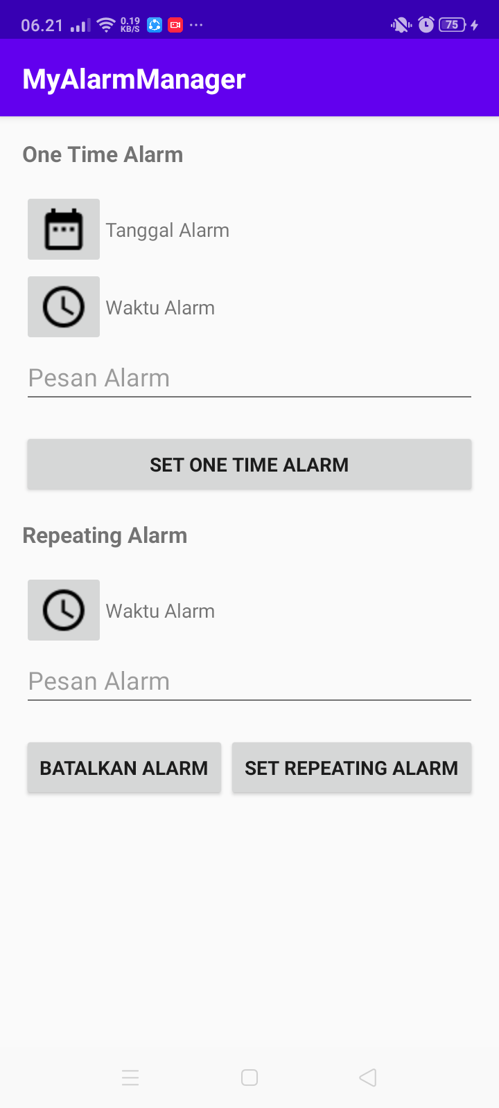 GitHub MZaimM/AlarmManagerAndroidStudio Sebuah program alarm