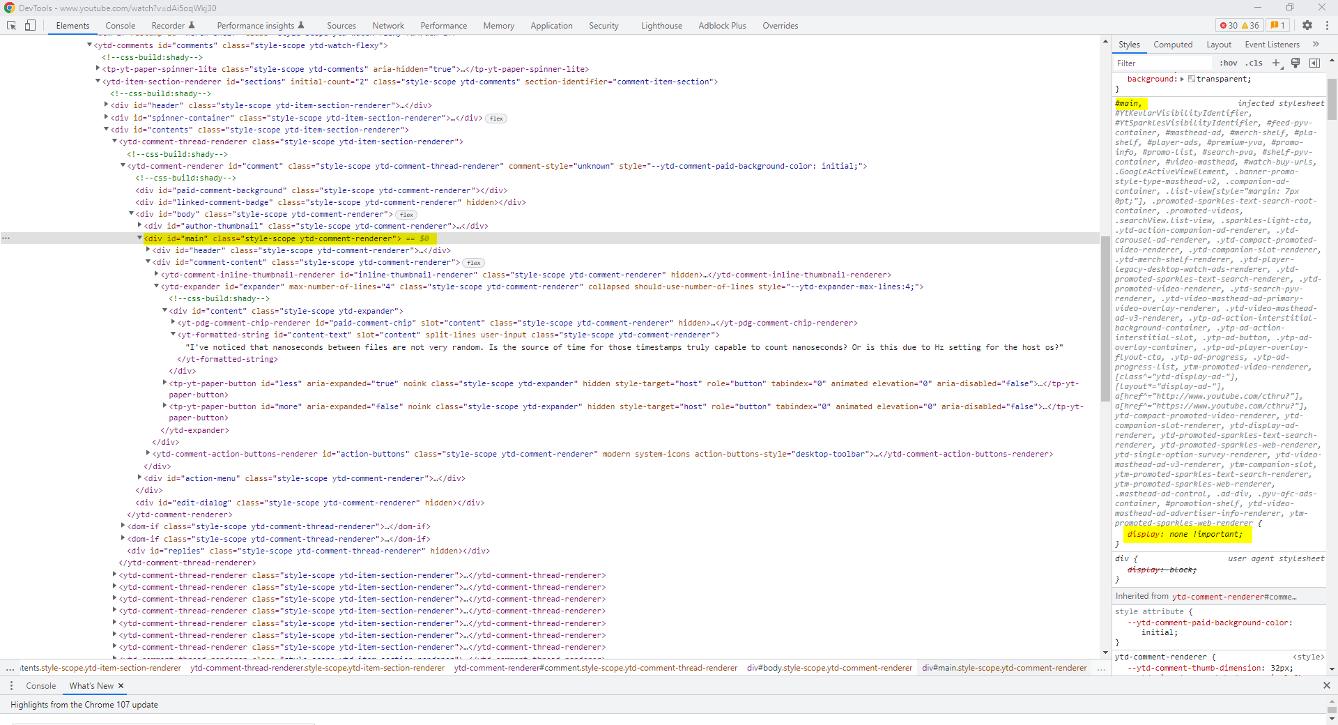 youtube.com: breakage · Issue #15791 · uBlockOrigin/uAssets · GitHub