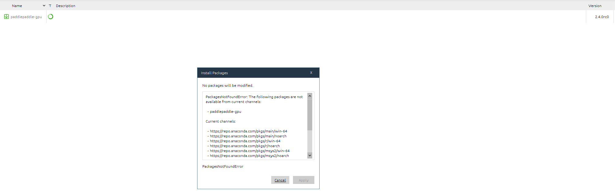 .HTTPError 404 Client Error Not Found for url https//mirrors.tuna