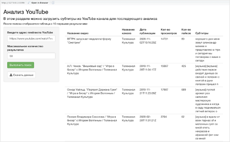 GitHub - scherbakovdmitri/Youtube-analyzer: Analyze YouTube subtitles ...