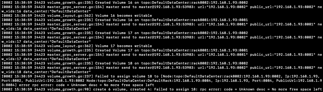"No space left" on first upload · Issue #2230 · seaweedfs/seaweedfs ...