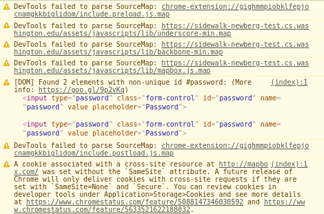 Fix JS console warnings · Issue #2040 · ProjectSidewalk/SidewalkWebpage ...