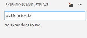 Searching for "platformio-ide" in VSCode does not find any results ...