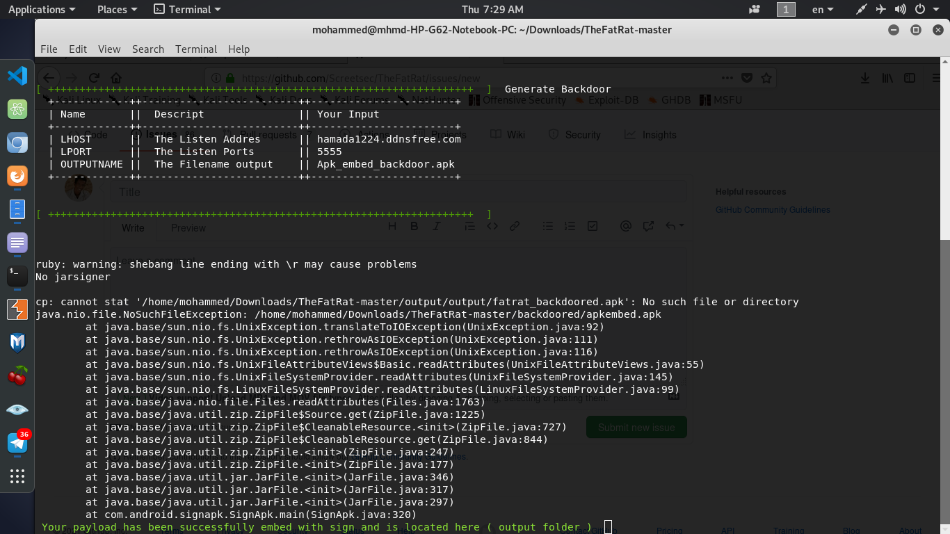 Error in injecting Backdoor apk · Issue #580 · screetsec/TheFatRat · GitHub