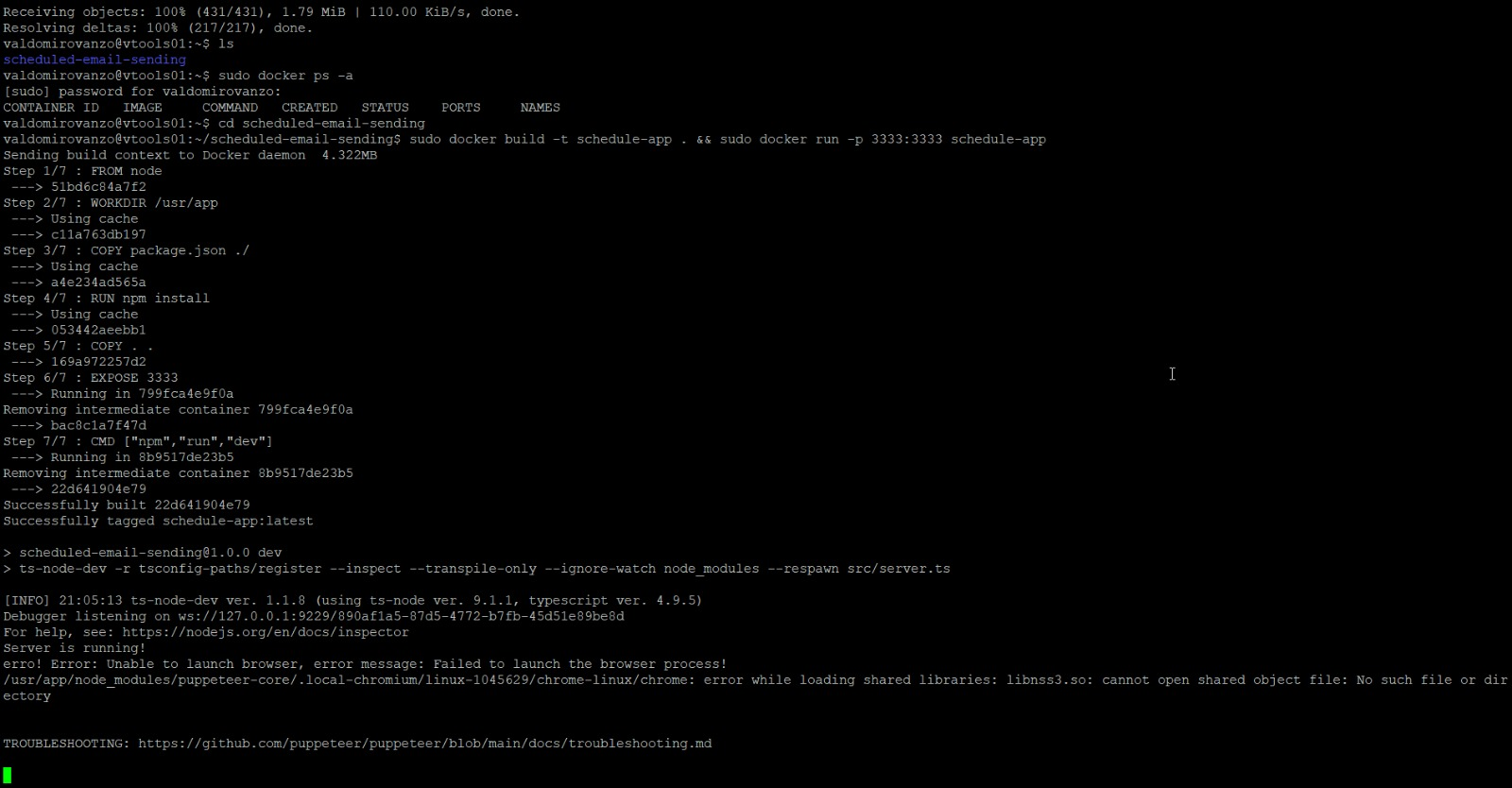 Problem running on linux docker issue 192 frinyvonnick node html