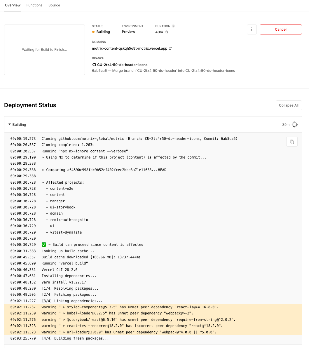 Deployment stuck on `yarn install` for 40 minutes. · vercel community ...