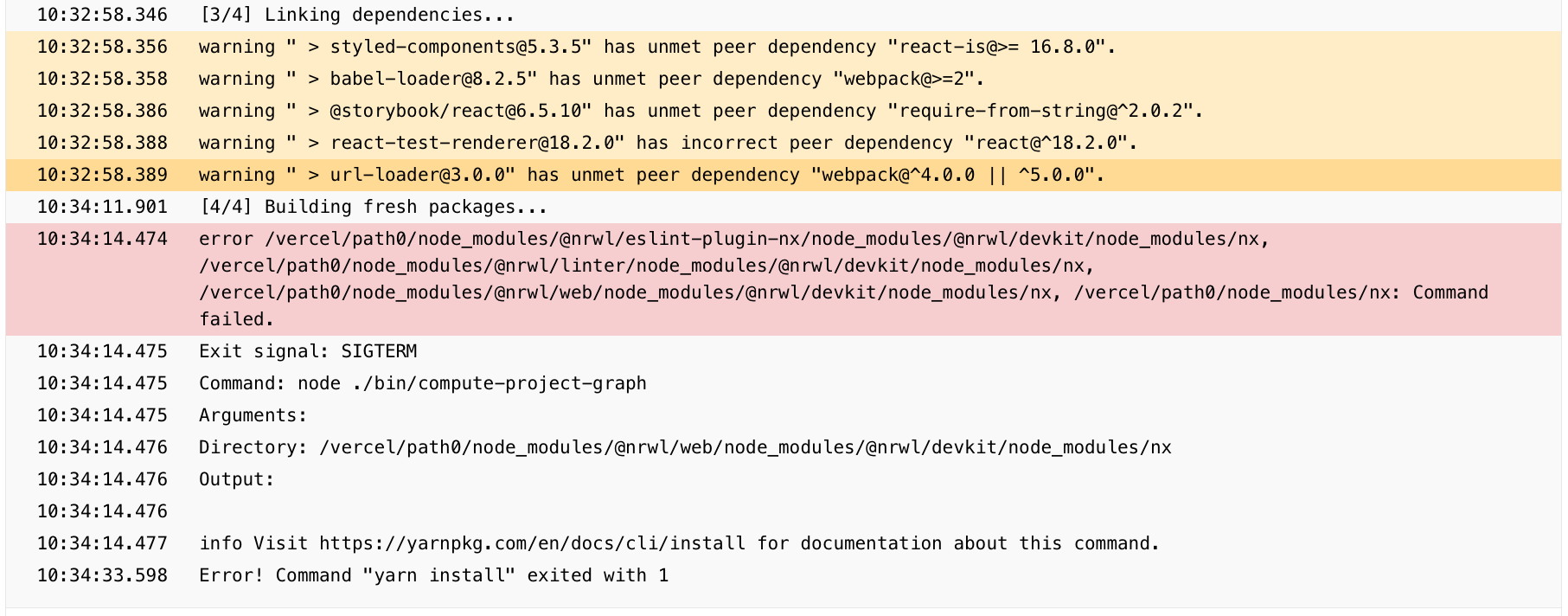 Deployment stuck on `yarn install` for 40 minutes. · vercel community ...