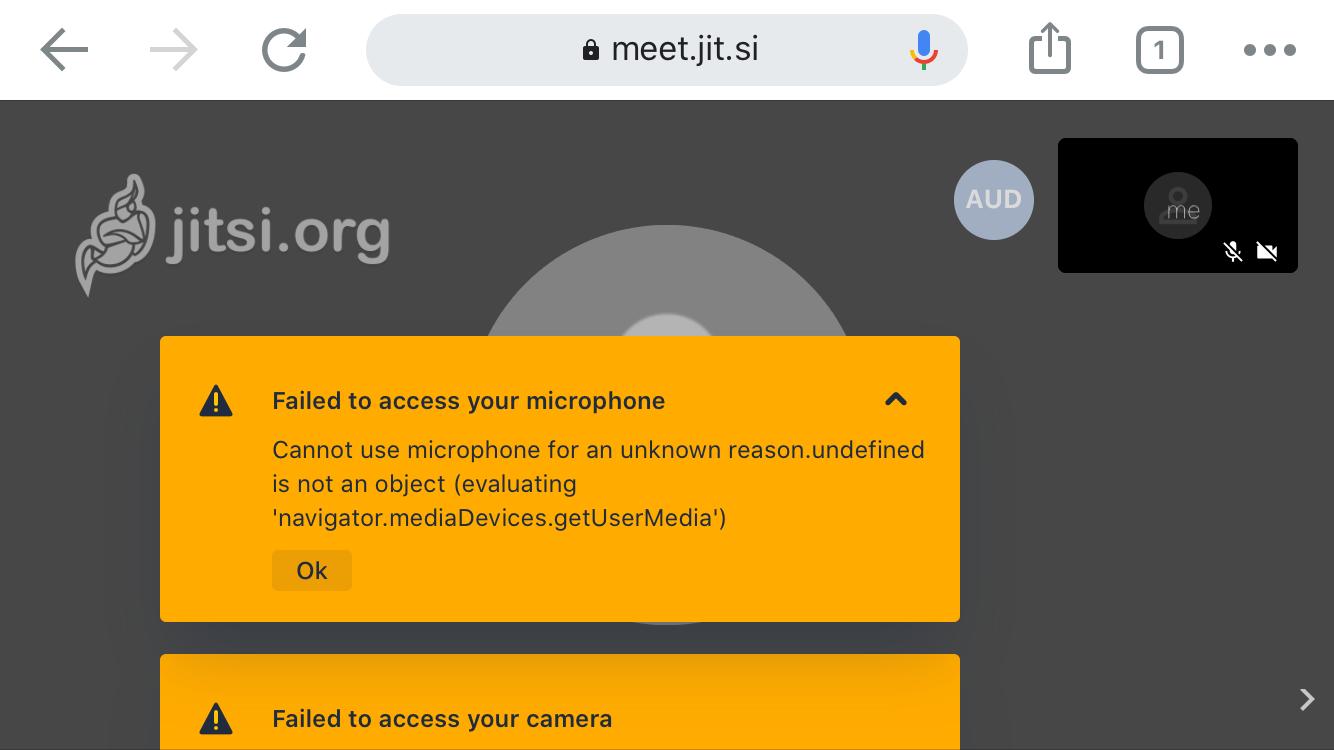 Why I can't use jitsi (https://meet.jit.si/) from my phone's web ...