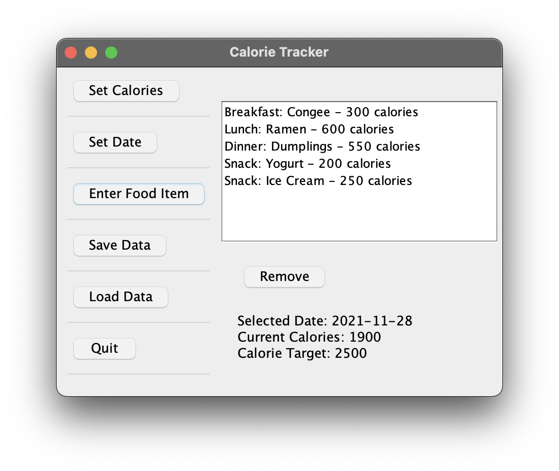 GitHub tmai63/CalorieTrackerApplication Calorie Tracker Application