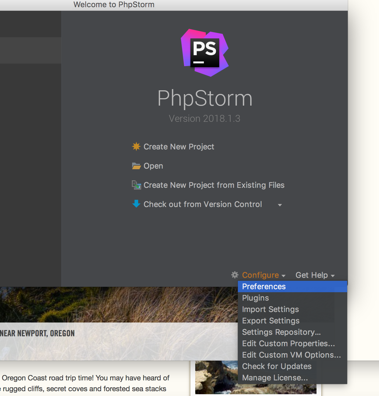 default configuration link