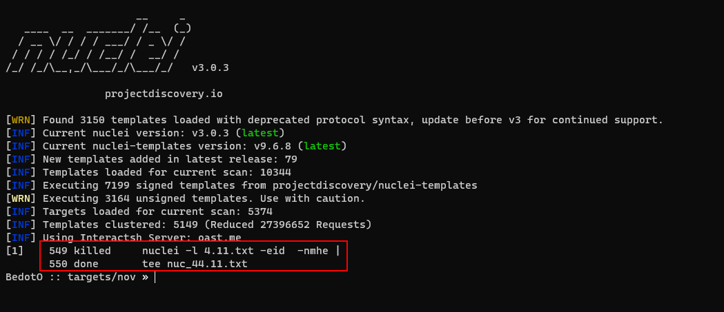 error says: 549 killed and 550 done · Issue #8591 · projectdiscovery ...