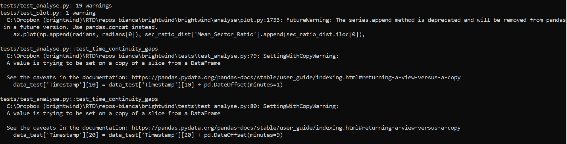 Pandas v1.4.4 - v1.5.3 Warnings · Issue #356 · brightwind-dev ...