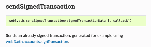 sendSignedTrancastion