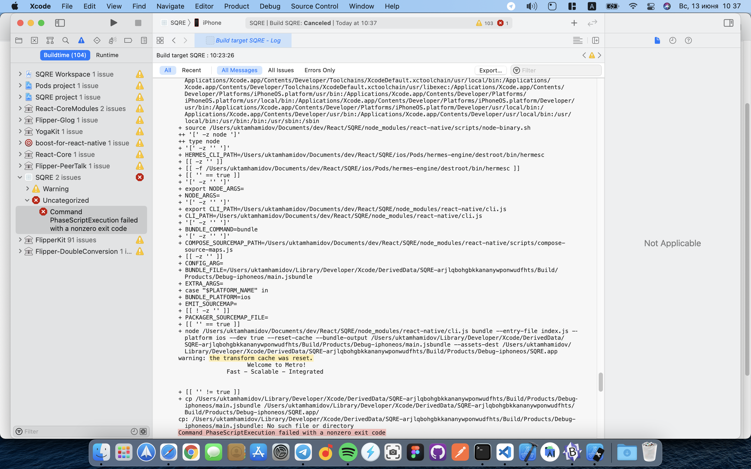 New project on React Native 0.64.2 is not building via Xcode 12.5 ...