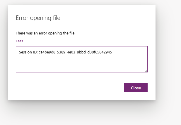 ISSUE: "Error opening file" "There was an error opening the file ...